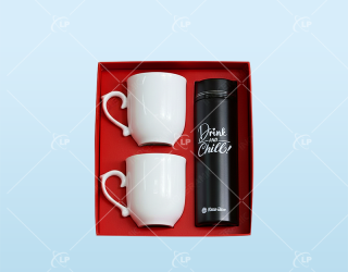 Giftset bộ 2 ly sứ và bình giữ nhiệt cao cấp - LPGSL09