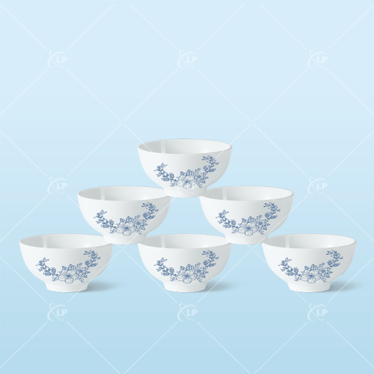 Bộ 6 chén họa tiết tuyết mai thanh nhã - LPBD03