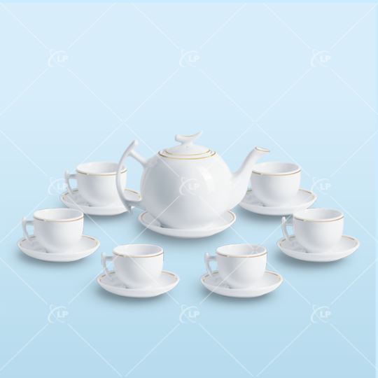 Set bình trà bưởi cành kẻ vàng - LPBTT12