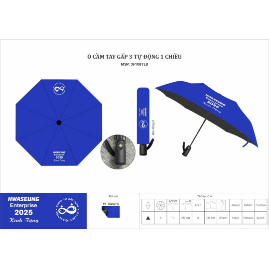 Dù gấp 3 tự động 1 chiều
